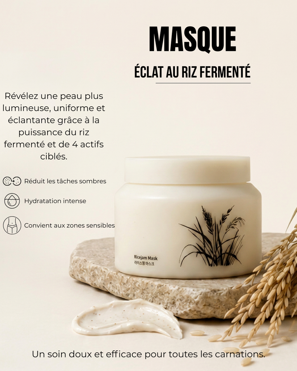 RICEGLOW™ - Masque éclat Corps au Riz Fermenté